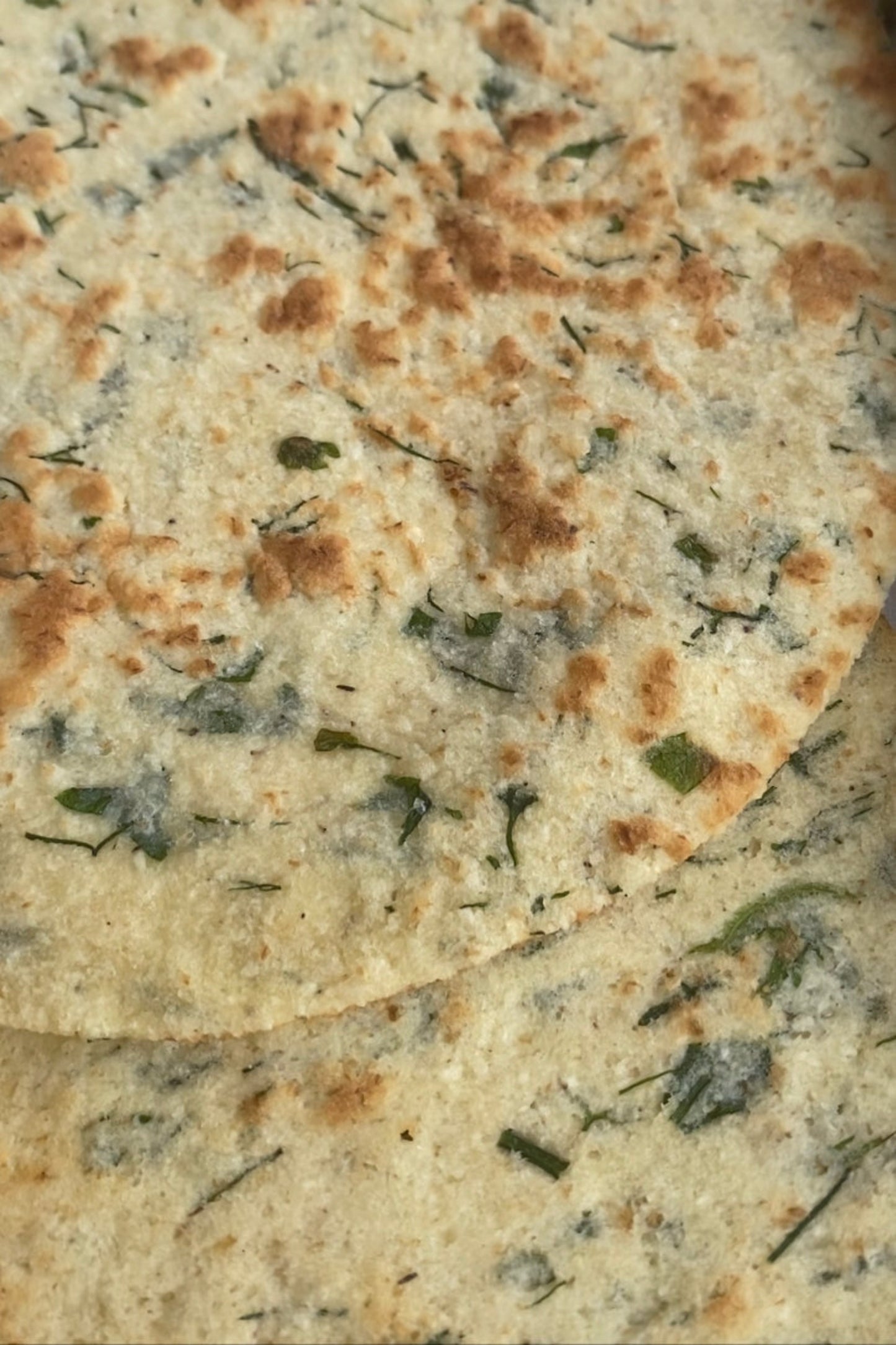 Naan Bread with Coconut flour & herbs keto (5 pieces) (جلوتن فري)خبز النان الكيتو بدقيق جوز الهند والاعشاب