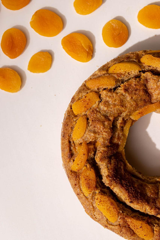 Dried apricot cake whole wheat & almond flour (Large cake) كيك المشمشية بدقيق القمح الكامل واللوز